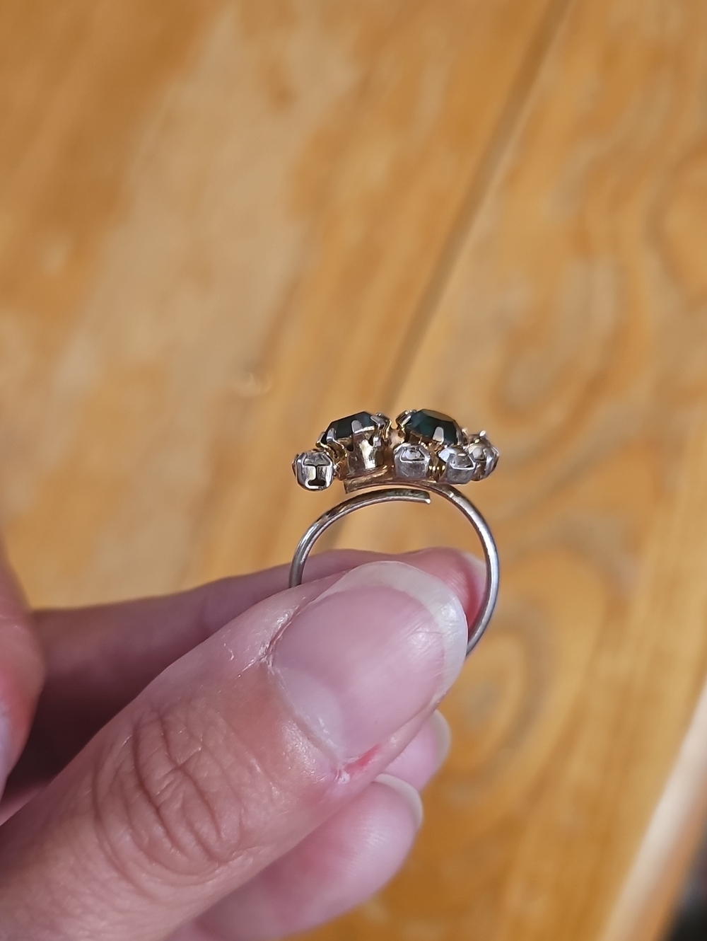 Vintage Adjustable Rhinestone Ring - Picture 5 of 7